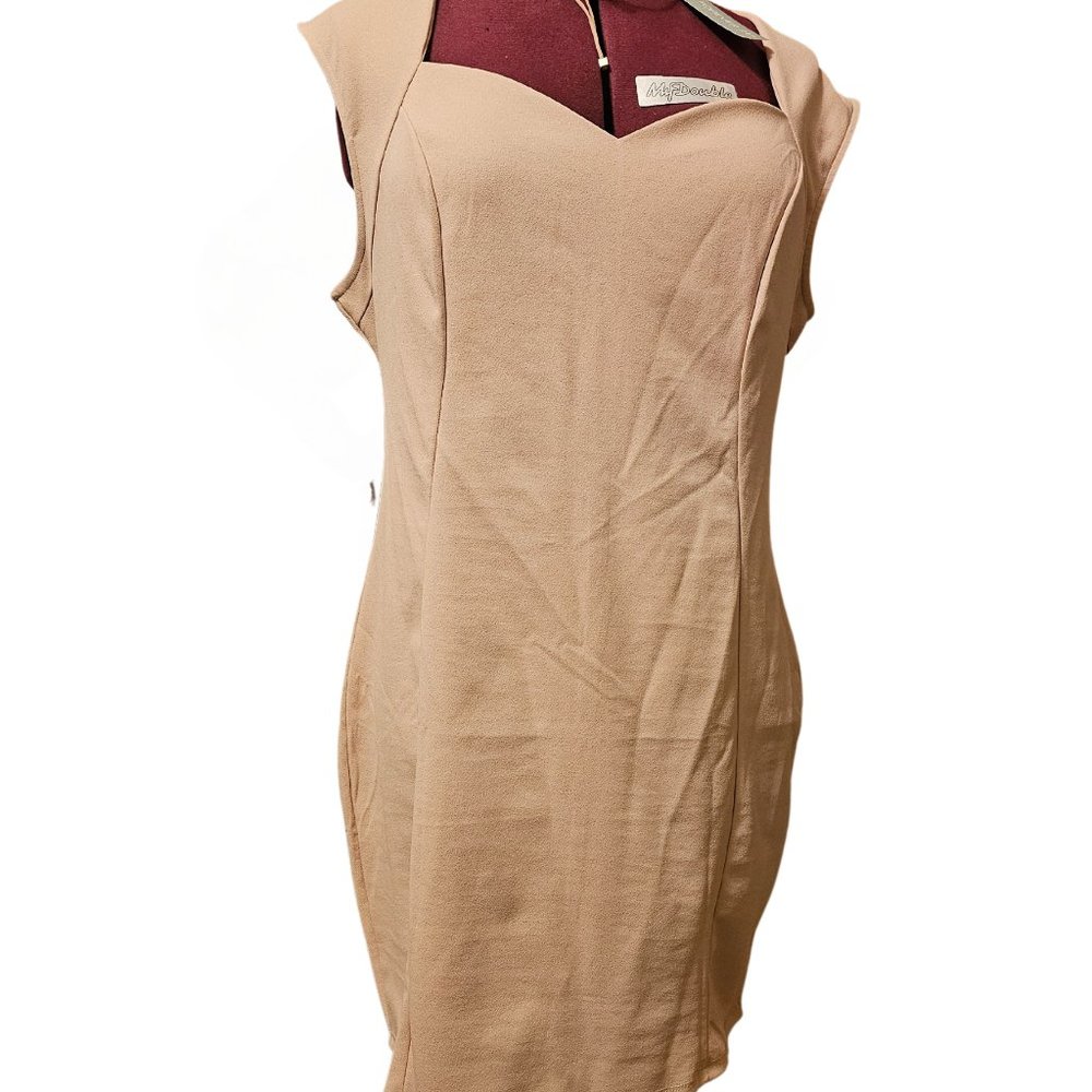 Forever 21 Plus Size Choker Dress Beige Size 3X NWT